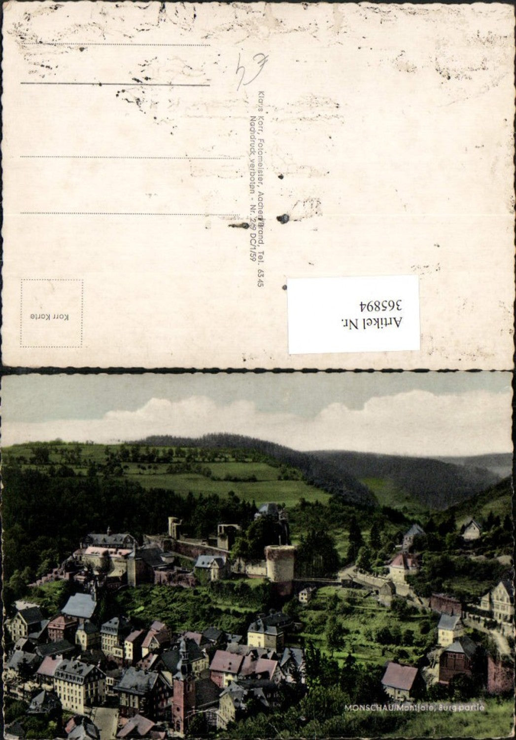 365894,Monschau in d. Eifel Teilansicht m. Burg