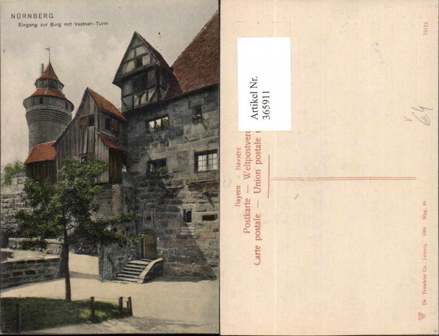 365911,Nürnberg Eingang zur Burg mit Vestner-Turm pub Trenkler & Co