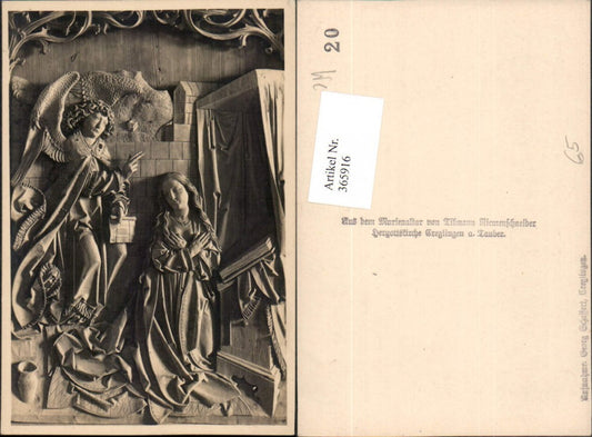 365916, Creglingen an der Tauber, Hergottskirche, Marian altar, relief angel