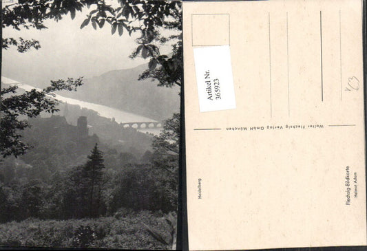 365923, View of Heidelberg, partial view of the castle, bridge, pub, Walter Flechsig