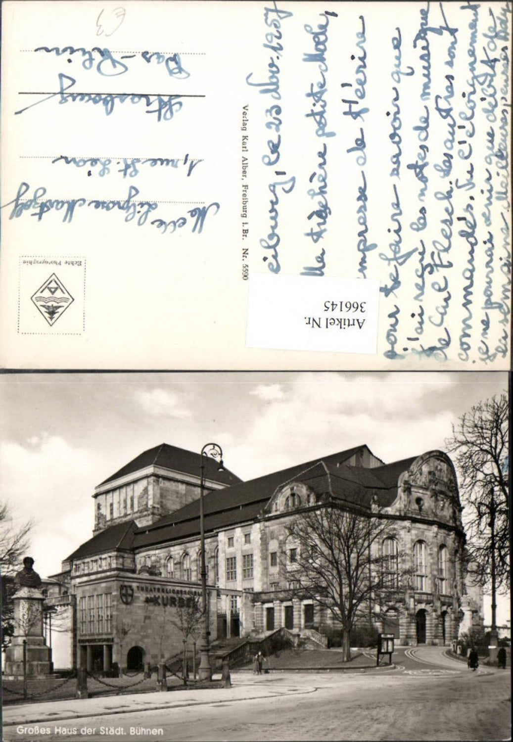 366145,Freiburg im Breisgau Großes Haus der Städtischen Bühnen Theater Gebäude