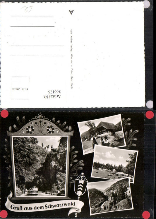 366176,Gruß aus dem Schwarzwald Hirschsprung Schwarzwaldhaus Tracht See Mehrbildkarte