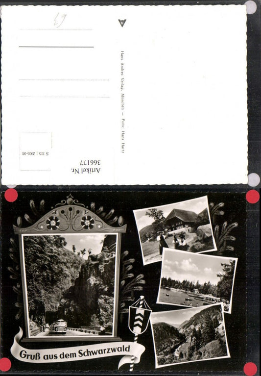 366177,Gruß aus dem Schwarzwald Hirschsprung Schwarzwaldhaus Tracht See Mehrbildkarte