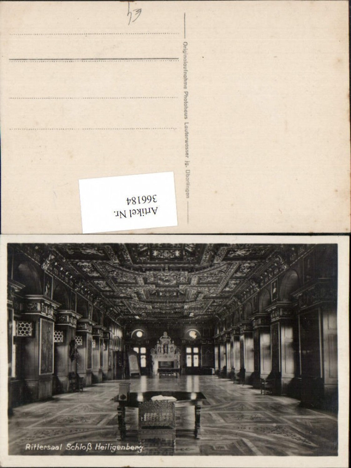 366184,Schloss Heiligenberg im Linzgau Rittersaal Innenansicht