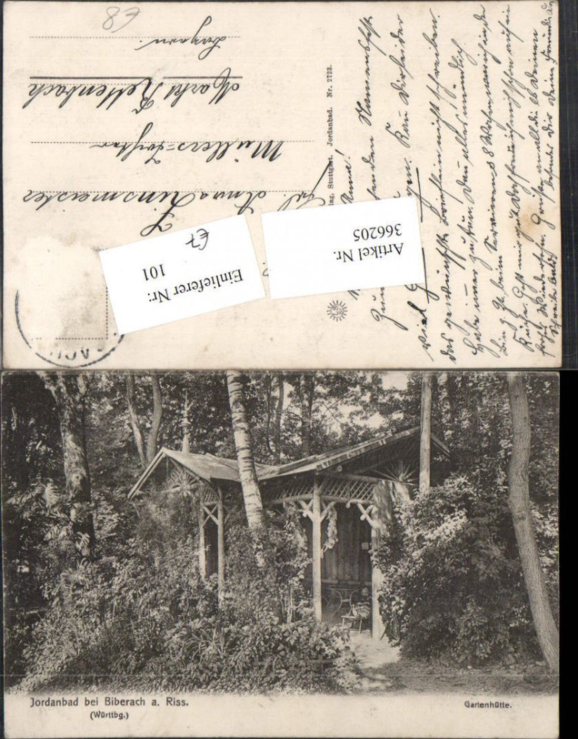 366205,Jordanbad b. Biberach an d. Riß Gartenhütte Hütte
