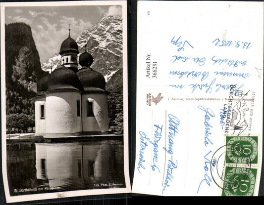 366251,St. Bartholomä Kapelle am Königssee b. Schönau Bergkulisse