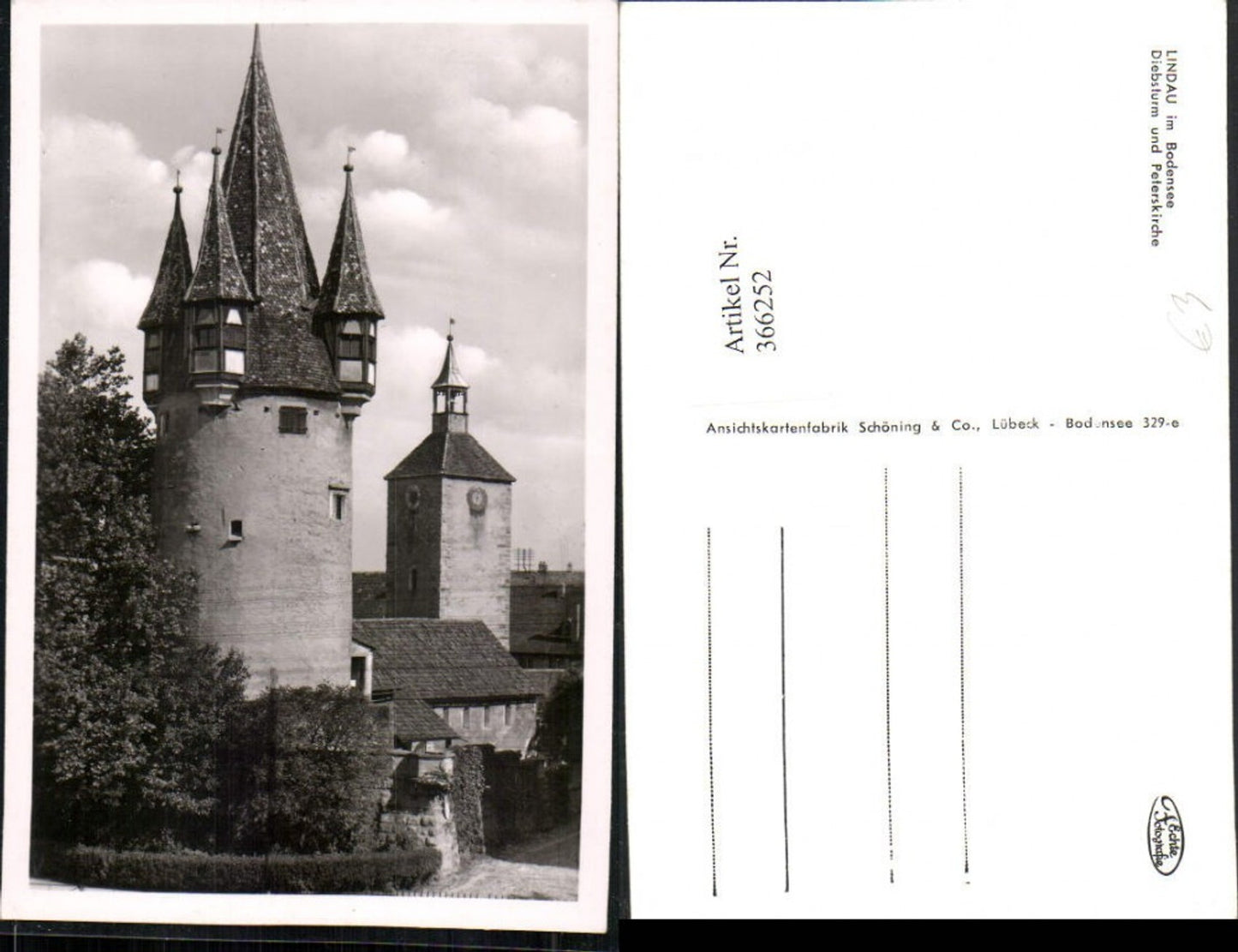 366252,Lindau im Bodensee Diebsturm Turm u. Peterskirche Kirche