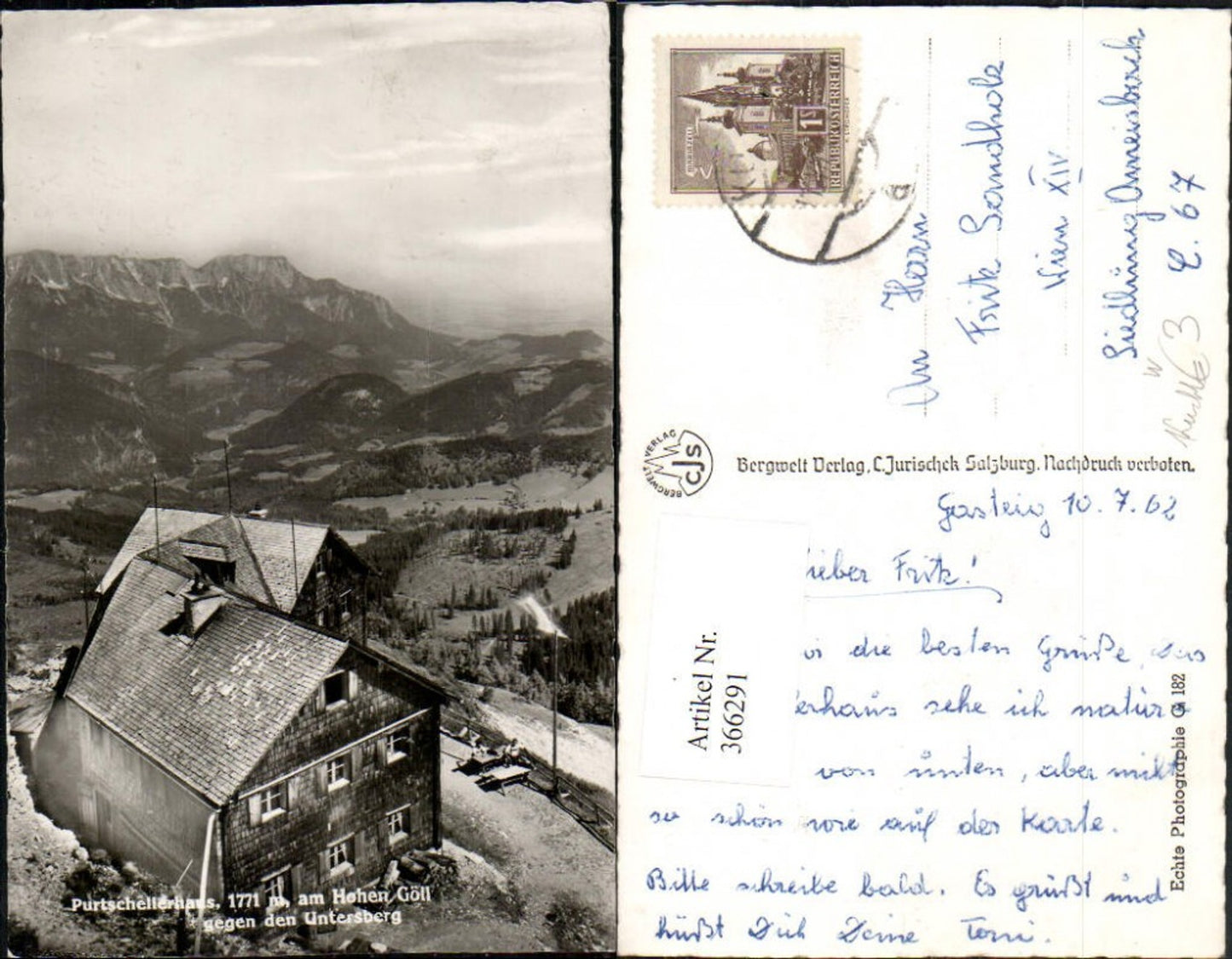 366291,Purtschellerhaus Berghütte am Hohen Göll b. Berchtesgaden Bergkulisse