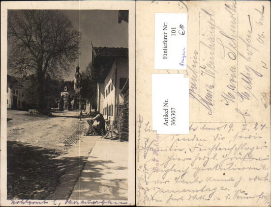 366307,Foto AK Bad Kohlgrub Straßenansicht Kirche