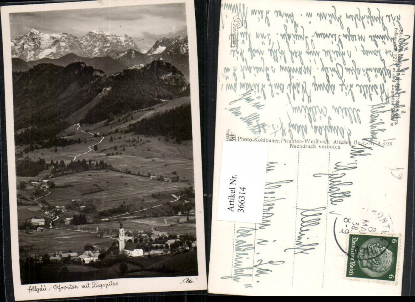 366314,Pfronten im Allgäu Totale m. Zugspitze Bergkulisse