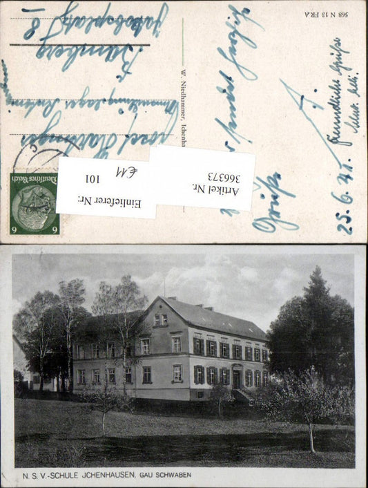 366373,Gau Schwaben Ichenhausen Schule Gebäude