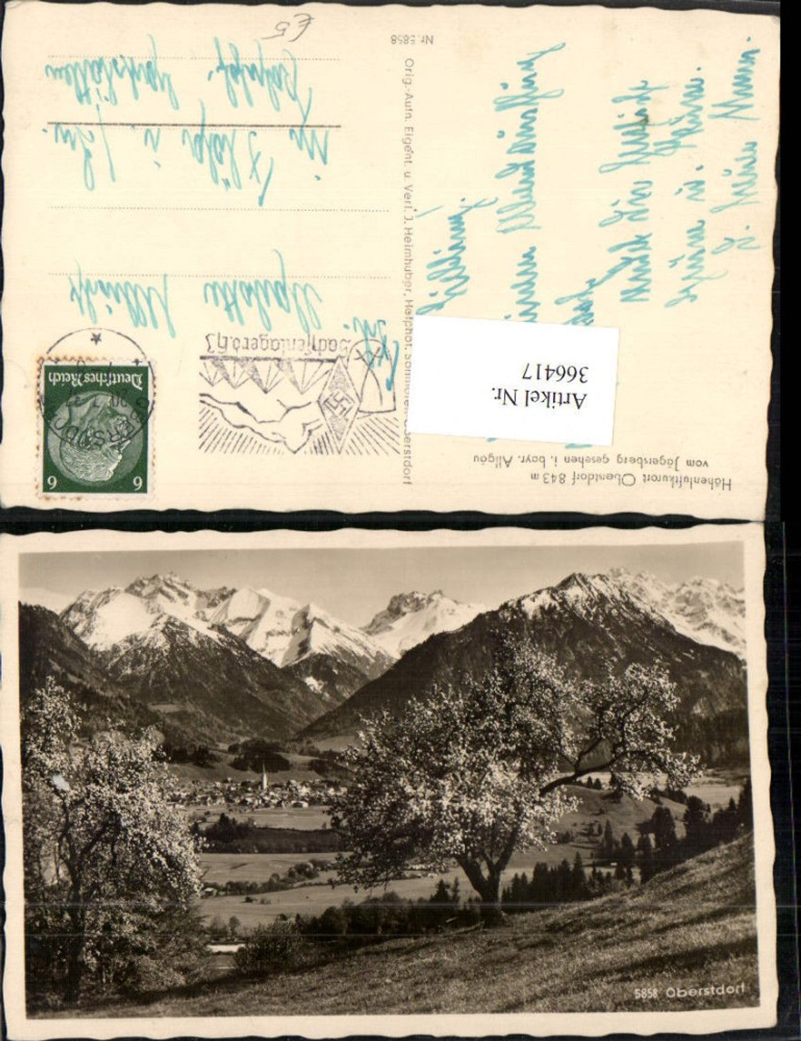 366417,Blick auf Oberstdorf im Allgäu Totale Bergkulisse