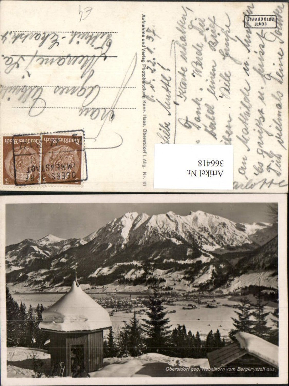 366418,Oberstdorf im Allgäu Totale geg. Nebelhorn vom Bergkrystall Bergkulisse Winterbild