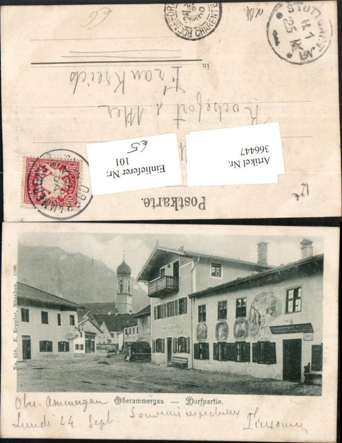 366447,Oberammergau Dorfpartie Straßenansicht Kirche