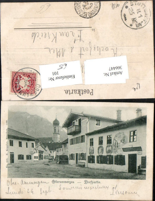 366447,Oberammergau Dorfpartie Straßenansicht Kirche