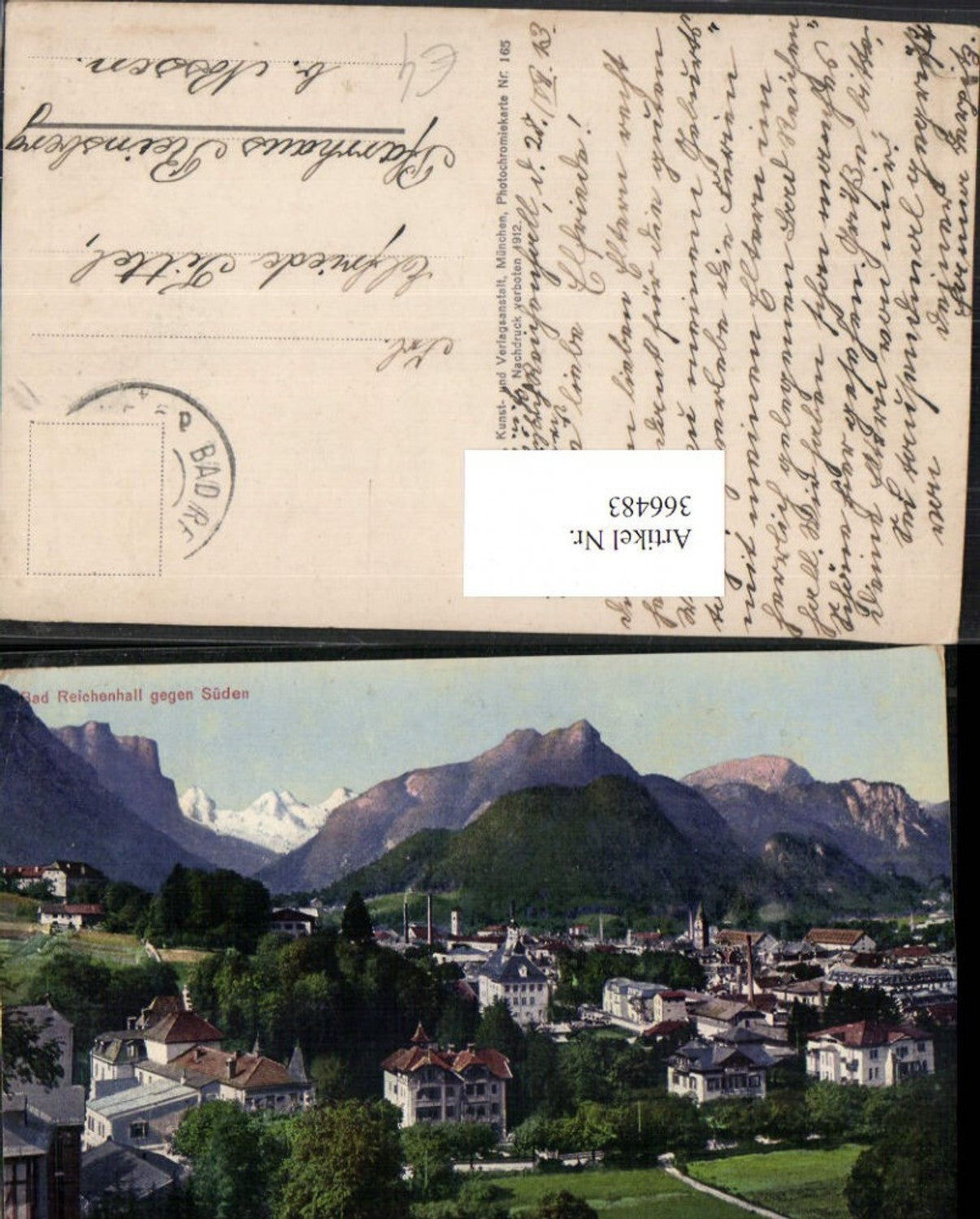 366483,Bad Reichenhall Totale geg. Süden Bergkulisse