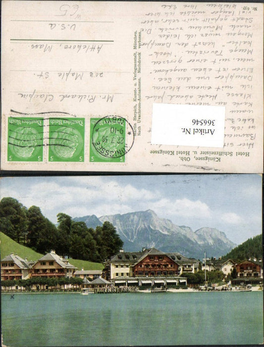 366546,Königssee b. Schönau Hotel Schiffmeister u. Königssee Bergkulisse