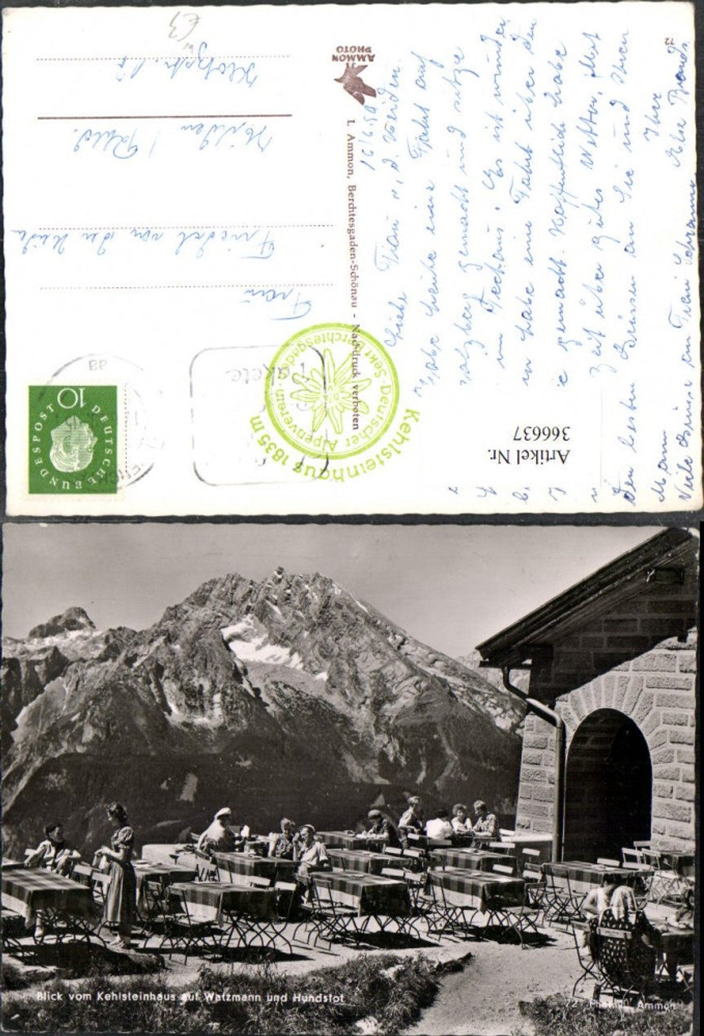 366637,Blick vom Kehlsteinhaus b. Berchtesgaden Terrasse geg. Watzmann Bergkulisse