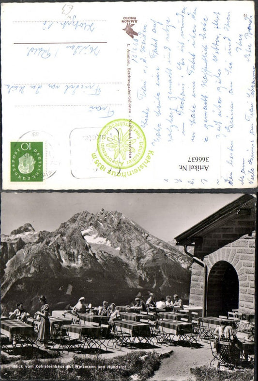 366637,Blick vom Kehlsteinhaus b. Berchtesgaden Terrasse geg. Watzmann Bergkulisse