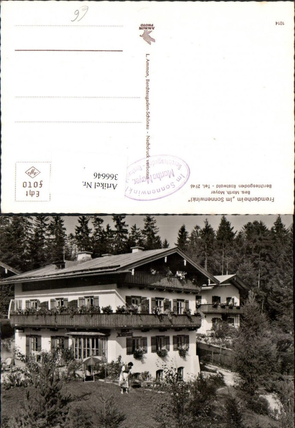 366646,Berchtesgaden Rostwald Fremdenheim Im Sonnenwinkl
