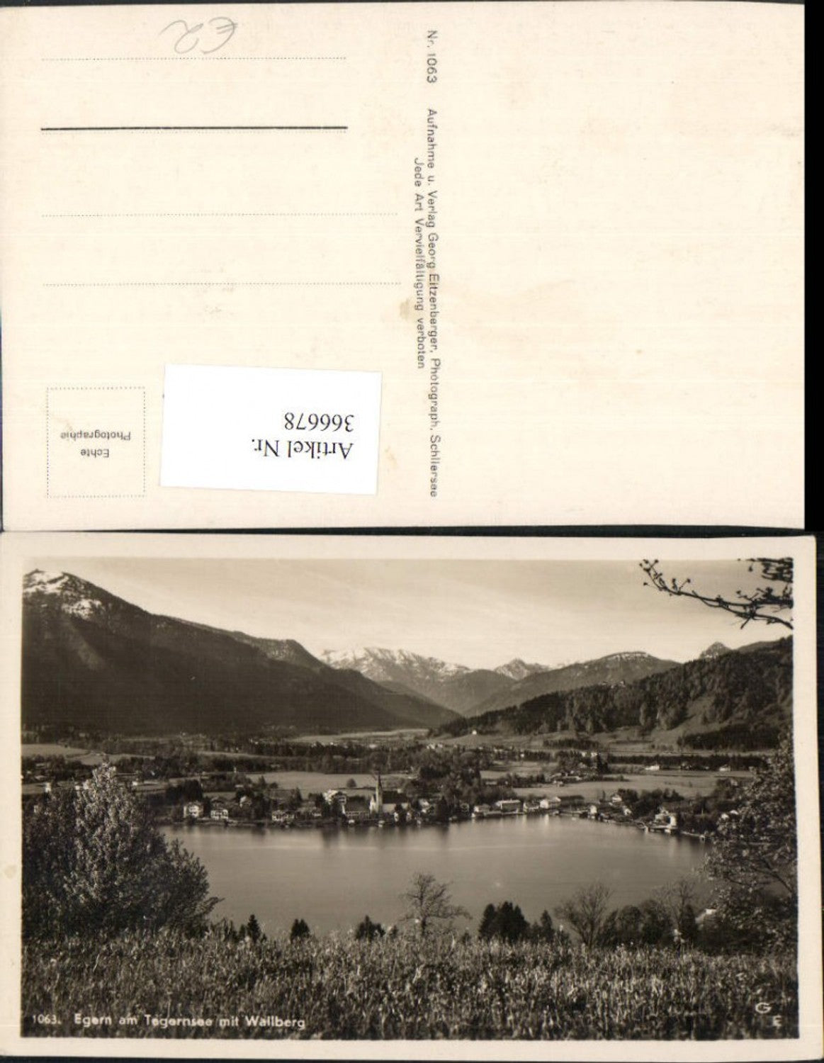 366678,Egern am Tegernsee Totale m. Wallberg Bergkulisse