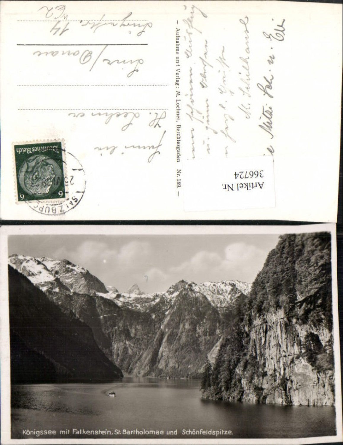 366724, Königssee lake near Schönau with Falkenstein, St. Bartholomä and Schönfeldspitze mountain scenery
