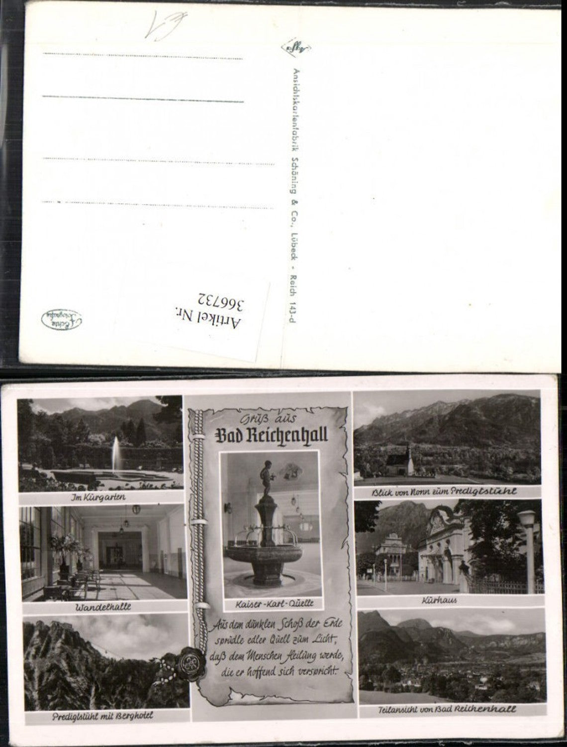 366732,Bad Reichenhall Totale Kurhaus Quelle Wandelhalle Mehrbildkarte