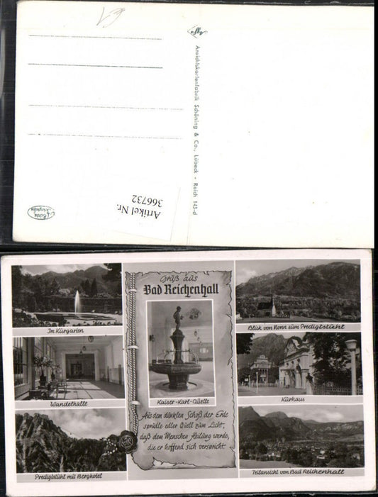 366732,Bad Reichenhall Totale Kurhaus Quelle Wandelhalle Mehrbildkarte
