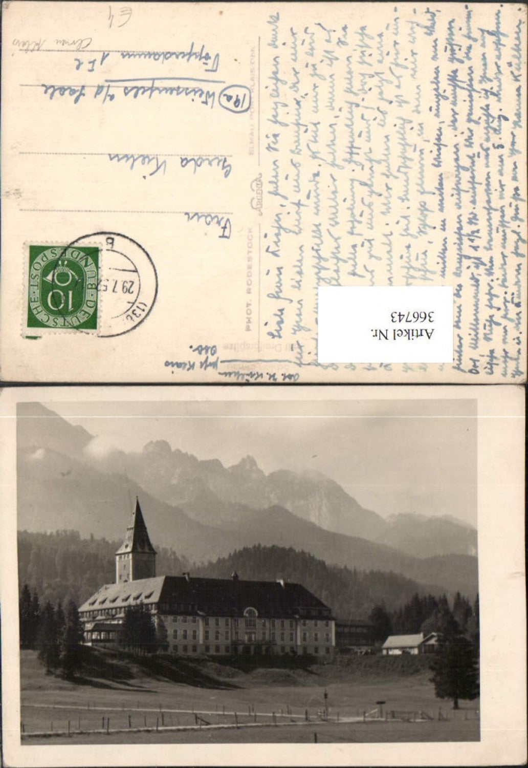 366743,Schloss Elmau b. Krün Bergkulisse