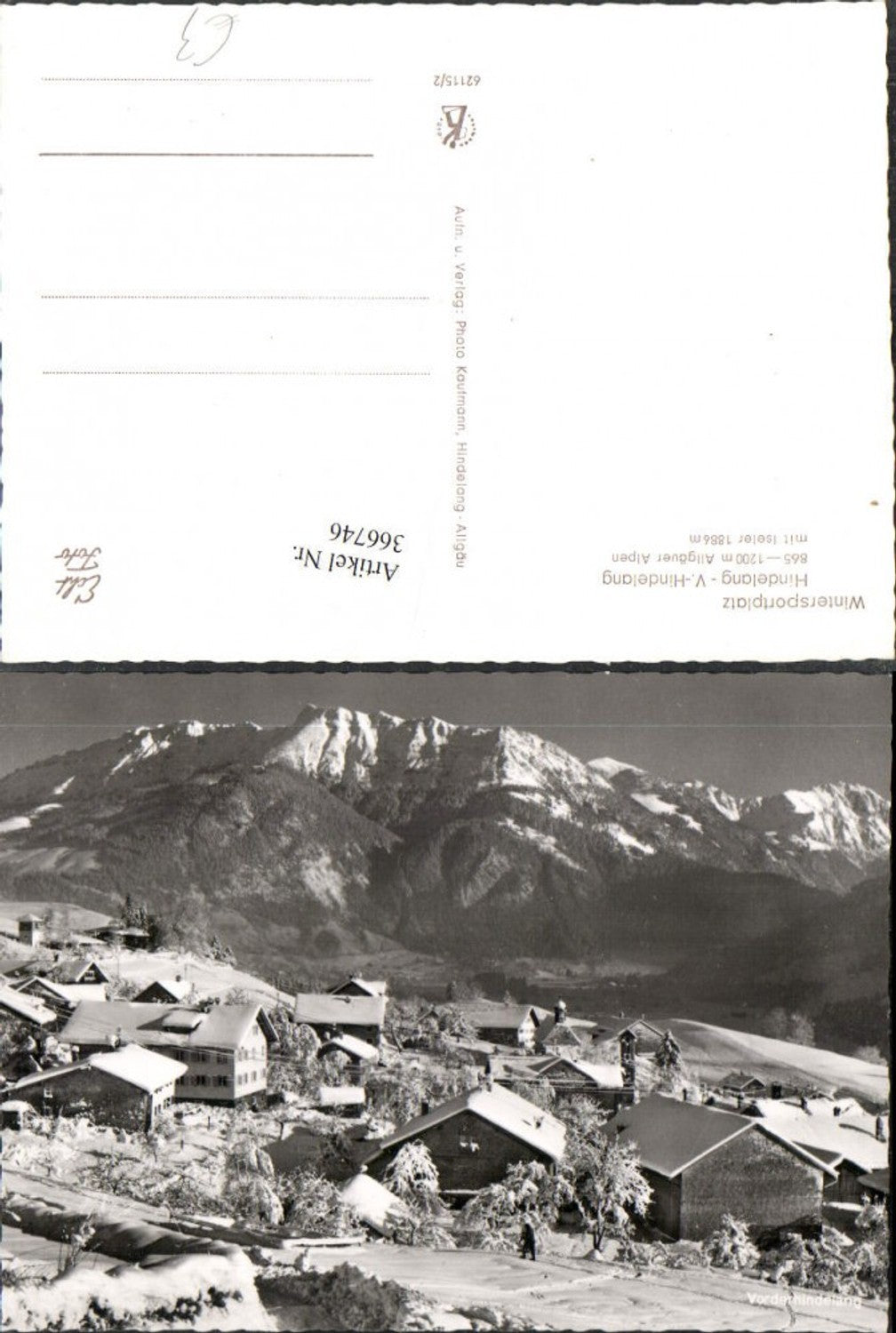 366746,Bad Hindelang im Allgäu Teilansicht Bergkulisse Winterbild