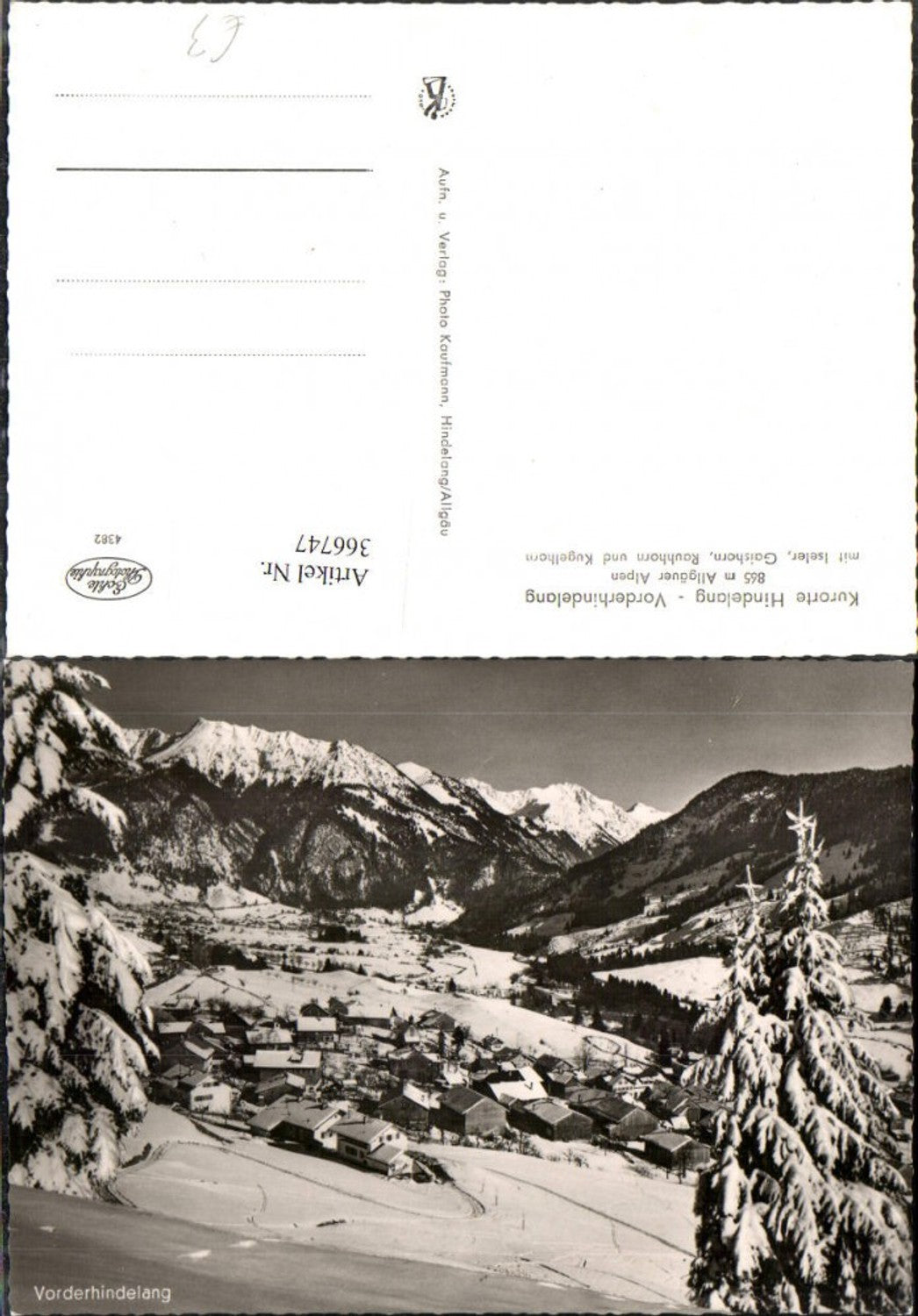 366747,Vorderhindelang Totale Bergkulisse Winterbild