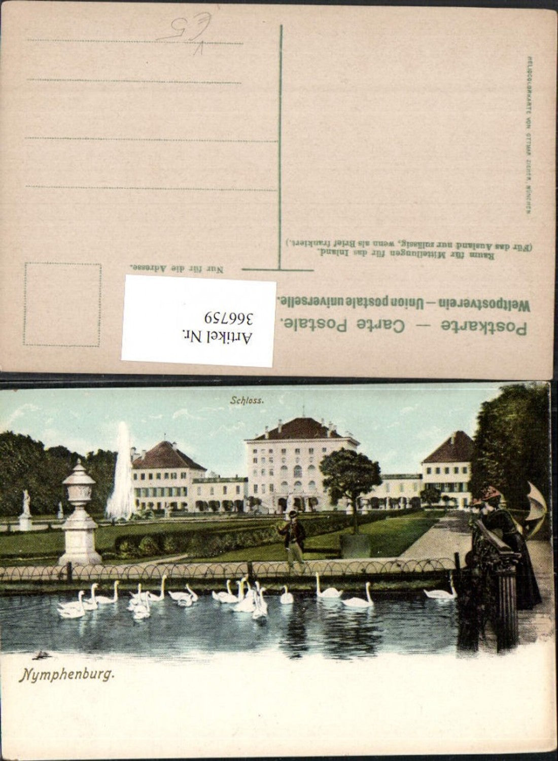 366759,München Schloss Nymphenburg Schwäne pub Ottmar Zieher