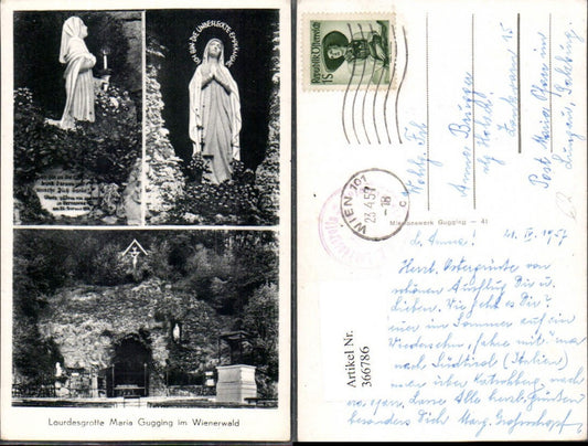 366786,Klosterneuburg Maria Gugging Lourdesgrotte im Wienerwald Mehrbildkarte