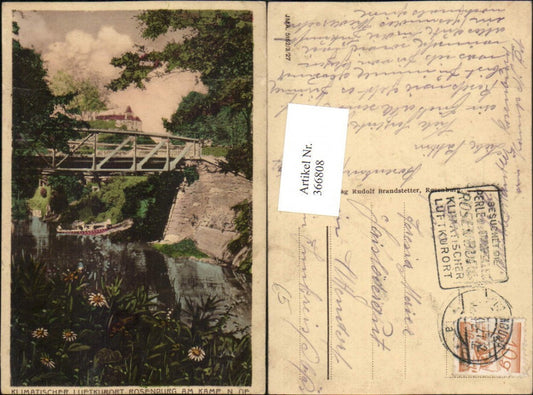 366808,Künstler AK Rosenburg am Kamp Brücke Blick zum Schloss