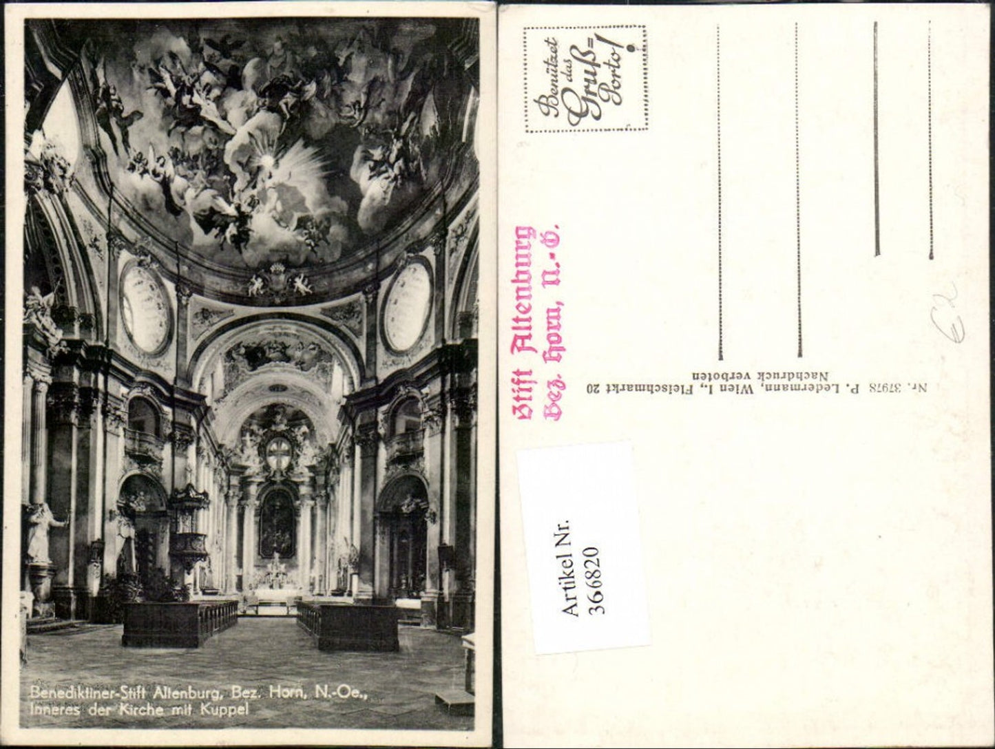 366820,Benediktiner Stift Altenburg b. Horn Kirche Innenansicht Kuppel