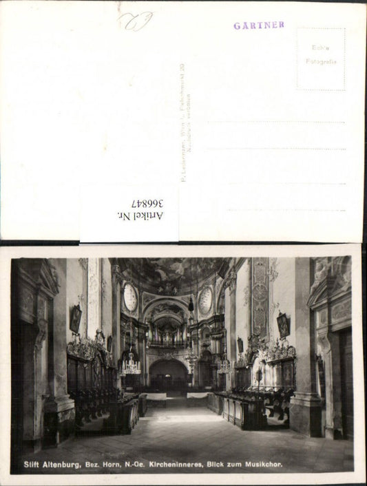 366847,Stift Altenburg b. Horn Kirche Innenansicht Musikchor Chorgestühl
