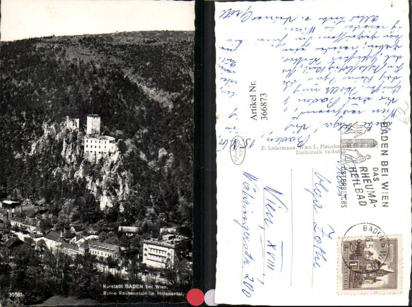 366873,Baden b. Wien Ruine Rauhenstein im Helenental