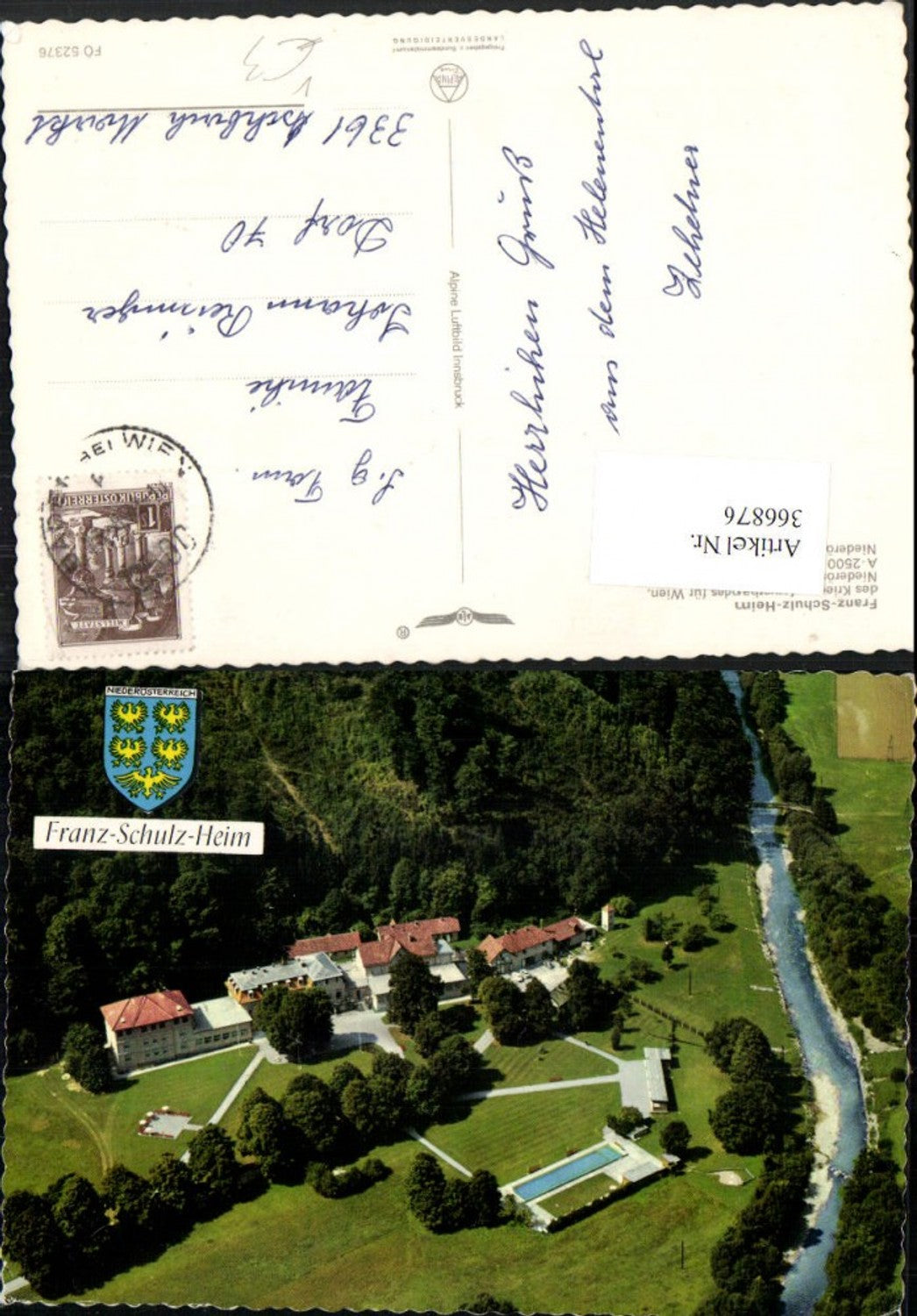 366876,Baden b. Wien Franz-Schulz-Heim pub Alpine Luftbild 52376