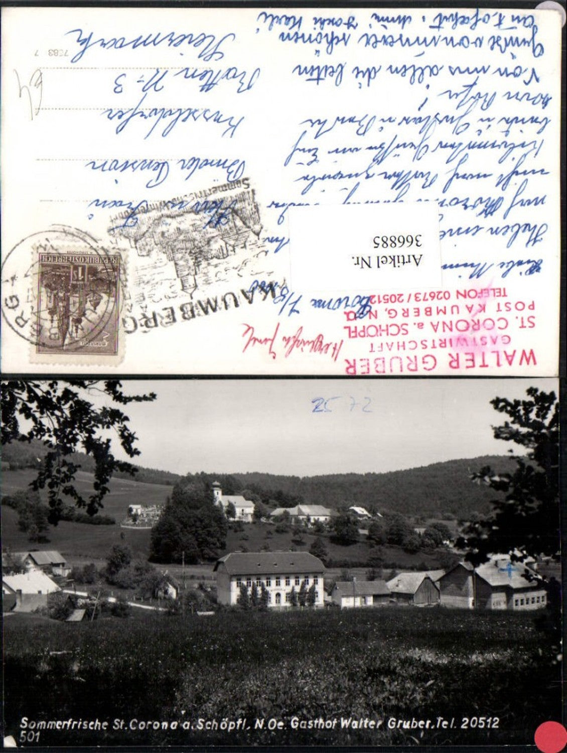 366885,St. Corona am Schöpfl Teilansicht m. Gasthof Walter Gruber