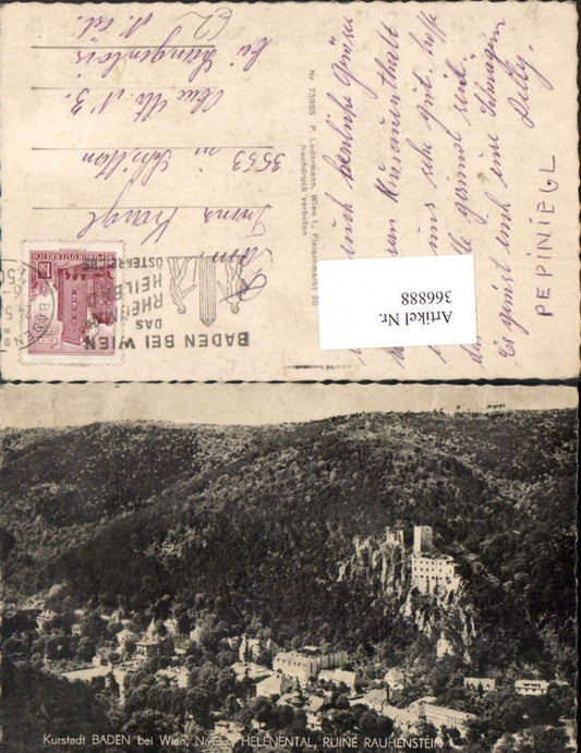 366888,Baden b. Wien Helenental Ruine Rauhenstein
