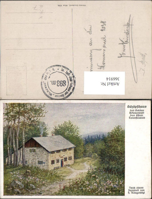 366914,Künstler AK H. Klingsbögl Schöpflhaus b. St. Corona