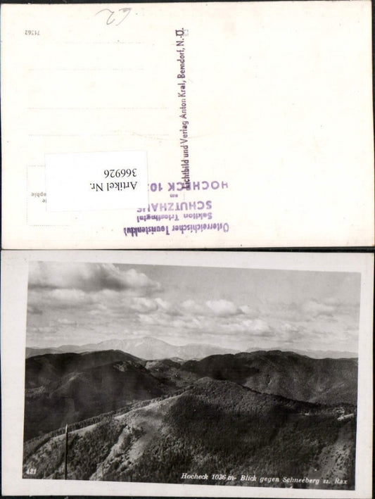366926,Hocheck b. Furth an d. Triesting Blick geg. Schneeberg u. Rax Bergkulisse