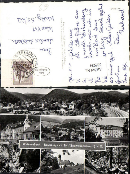 366934,Weißenbach Neuhaus an d. Triesting Totale Steinwandklamm Mehrbildkarte