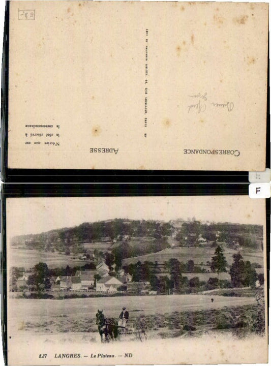 65628,Langres Le Plateau Bauer am feld Heuernte