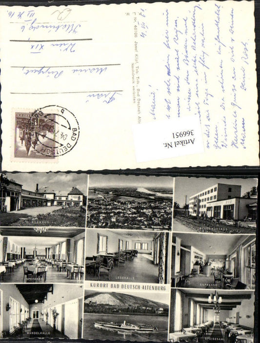 366951,Bad Deutsch-Altenburg Totale Kurhaus Speisesaal Dampfer Mehrbildkarte