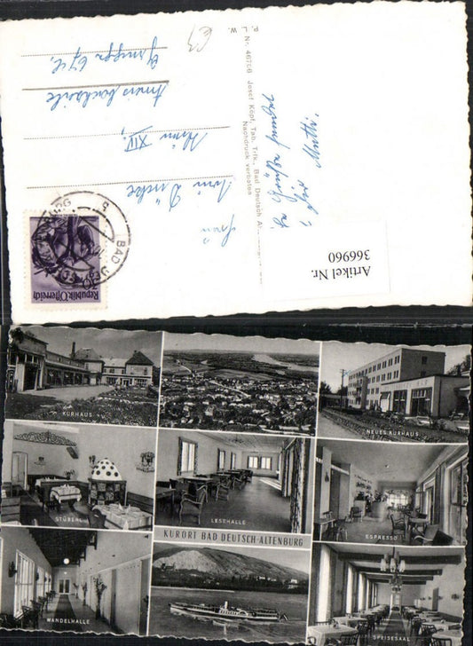 366960,Bad Deutsch-Altenburg Totale Kurhaus Wandelhalle Dampfer Mehrbildkarte