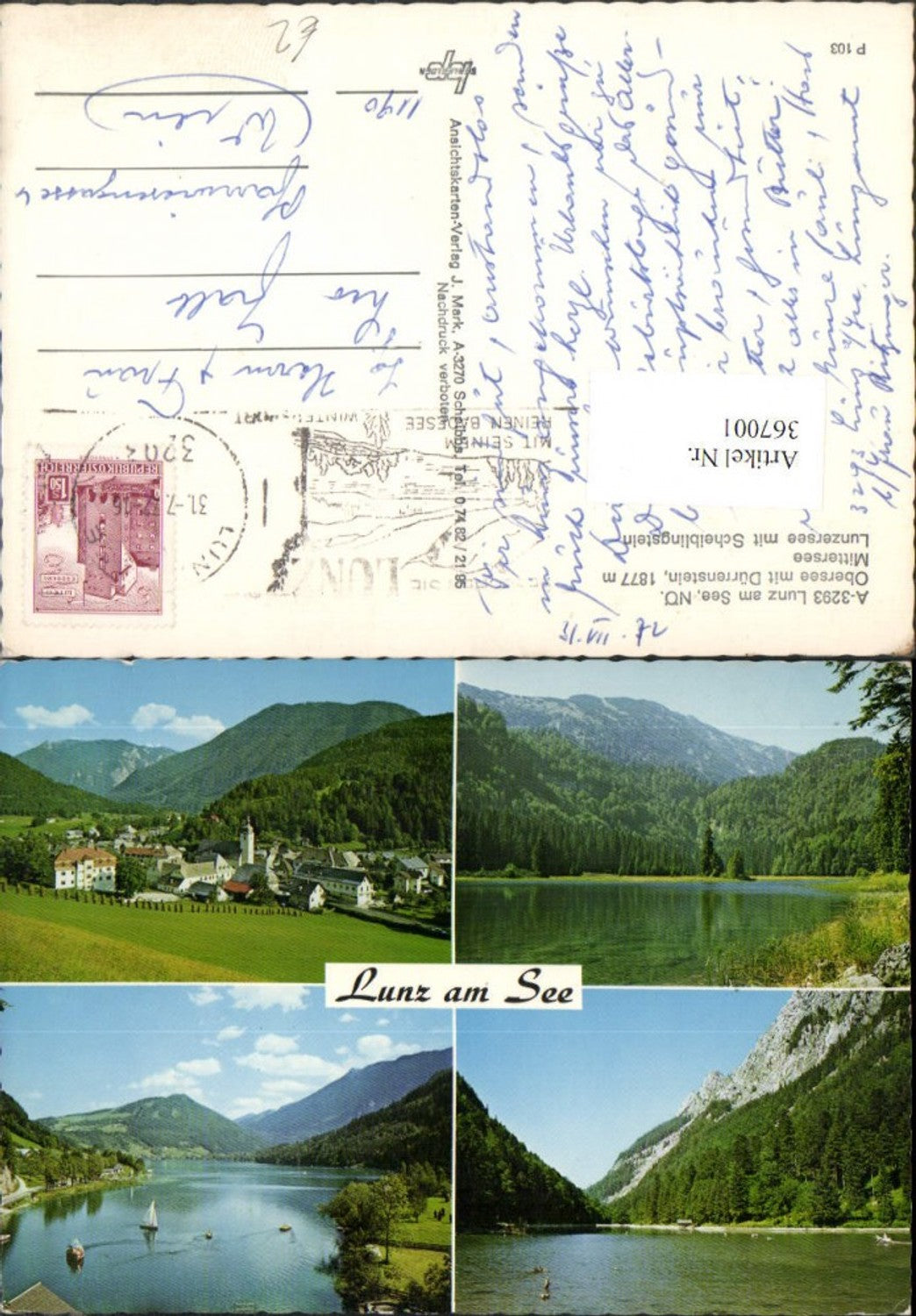 367001,Lunz am See Totale Obersee Mittersee Lunzersee Mehrbildkarte