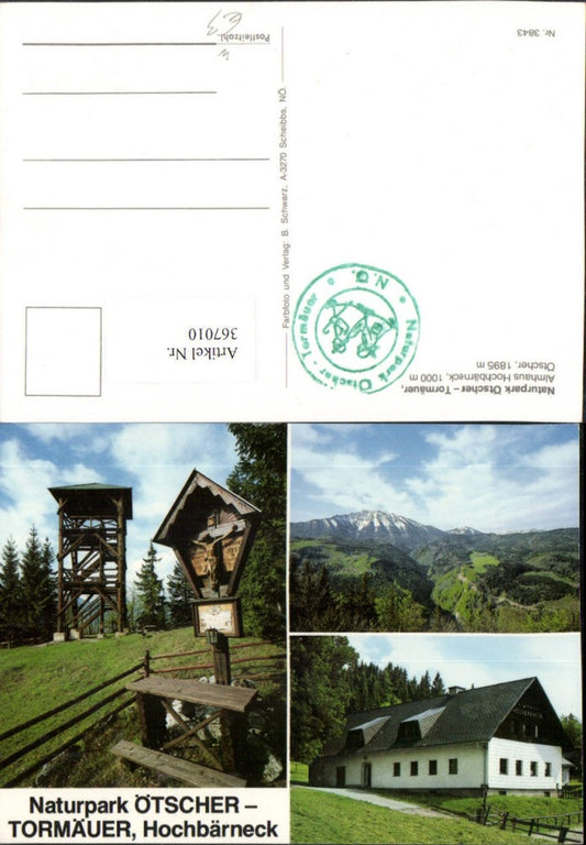 367010,Naturpark Ötscher Tormäuer Almhaus Hochbärneck Wegkreuz b. St. Anton Mehrbildkarte