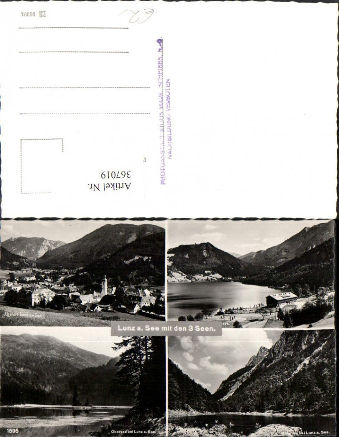 367019,Lunz am See Totale Obersee Mittersee Seen Mehrbildkarte
