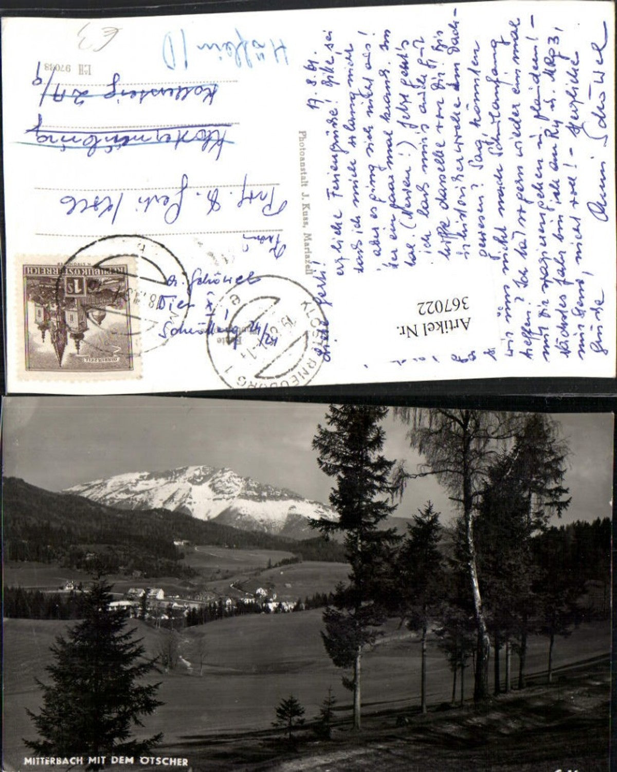 367022,Mitterbach Teilansicht m. Ötscher Bergkulisse